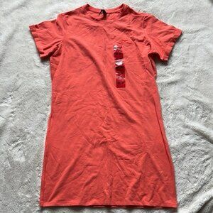 Lazypants T Shirt Dress in Coral Orange Size XS